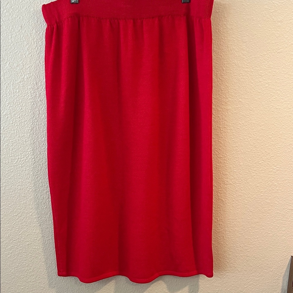 St. John Vibrant Red Midi Skirt